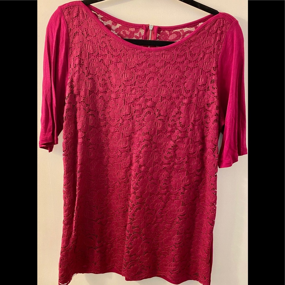 NY&C Lace and Knit Top